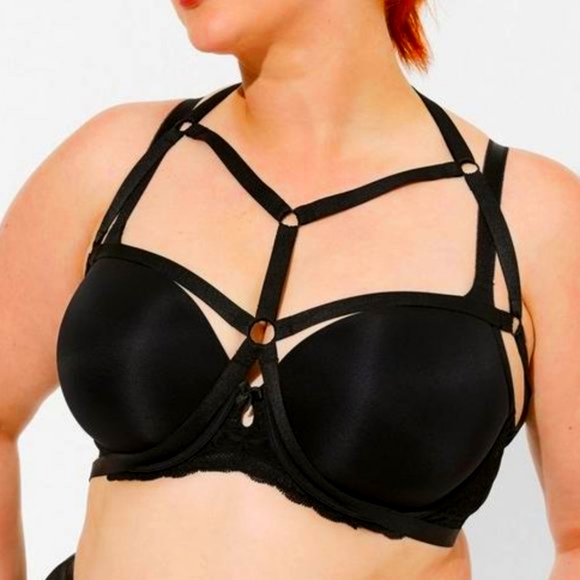 ❤️NWT VINTAGE TORRID BRALETTE STRAPPY BREAST HARNESS BONDAGE LINGERIE PLUS SIZE - Picture 1 of 11